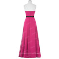 Starzz sin tirantes de hombro profundo rosa largo gasa vestido de dama de diseño patrones ST000066-3